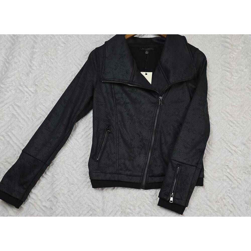NWT Dance & Marvel Women's Black Moto Jacket Size Small - Picture 2 of 9